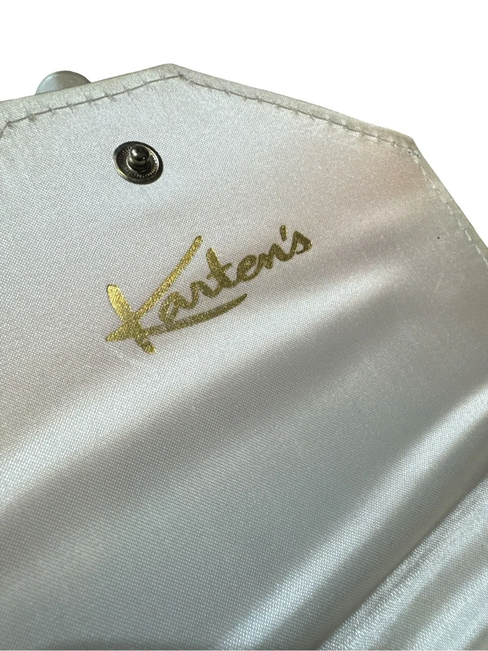 Vintage 1960s White Leather Kartens Jewelers Necklace Jewelry Travel Pouch